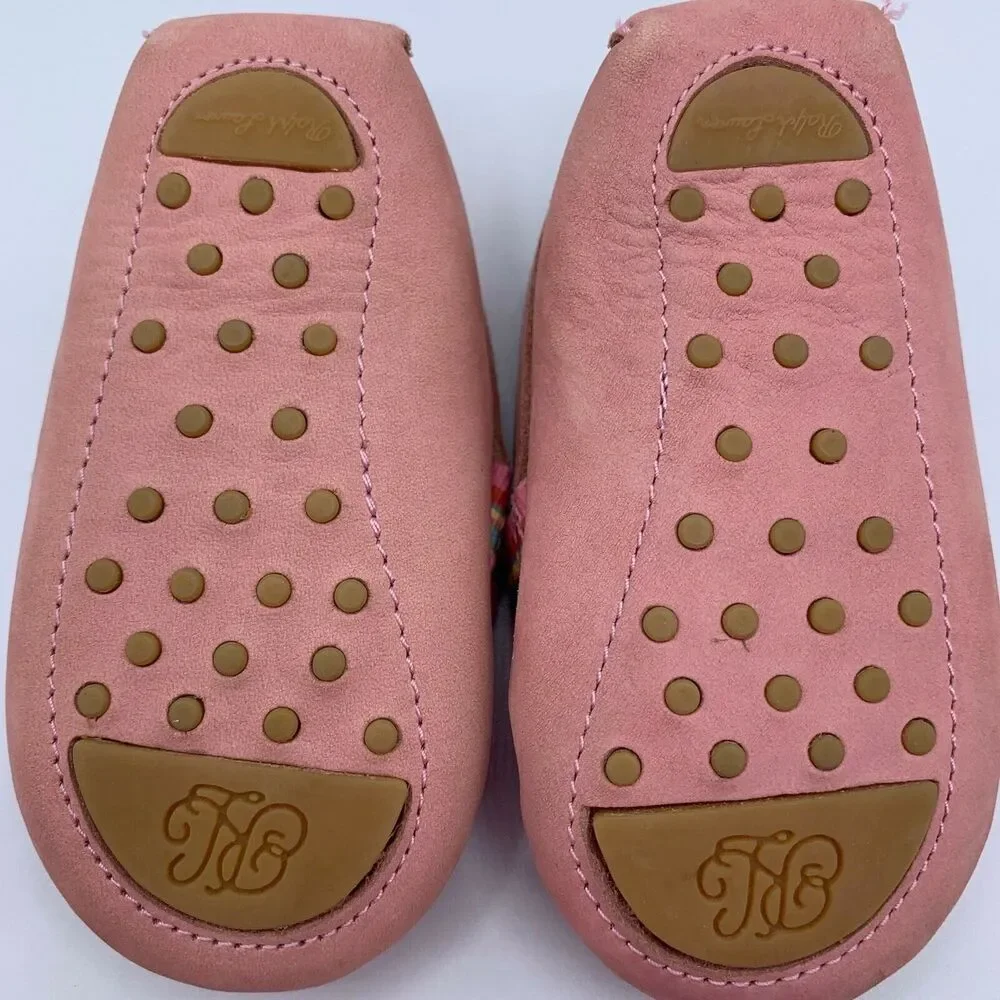 Ralph Lauren pink suede infant toddler moccasins size 3